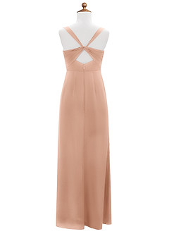 Azazie Mero Junior Rose Gold Mermaid Pleated Stretch Satin Dress image8