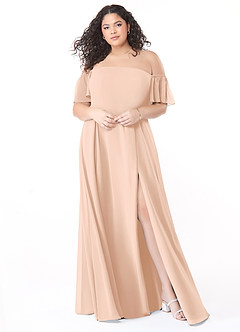 Azazie Sue Bridesmaid Dresses English Rose A-Line Off the Shoulder Chiffon Convertible Dress image16
