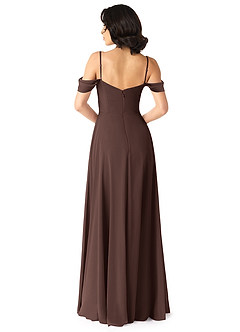 Azazie Tancie Jurken voor bruidsmeisjes Converteerbaar Jurk van Chiffon met A-lijn Off-shoulder Ganache image2