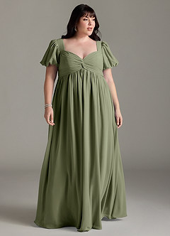 Azazie Madisynn Maternity Bridesmaid Dresses Bow Chiffon Floor-Length Dress image5
