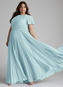 Azazie Kara Abiti da damigella modesti Abito A-Line Plissettato Chiffon Floor-Length image10