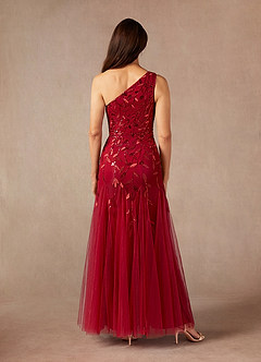 Azazie Backley Mother of the Bride Dresses Burgundy Mermaid Sequins Dress image3