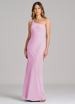 Azazie Monroe Suknie dla druhen Osłona Jedno ramię Szyfon Do ziemi Sukienka image1