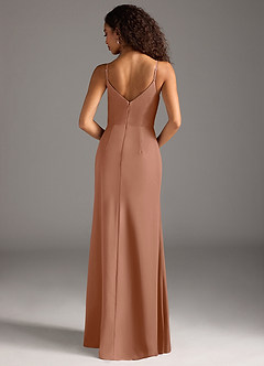 Azazie Deandra Brautjungfernkleider Meerjungfrau-Linie Plissee Chiffon Kleid Bronzer image6