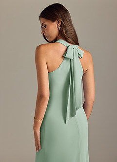 Azazie Doretta Bridesmaid Dresses Agave Mermaid Pleated Chiffon Dress image2