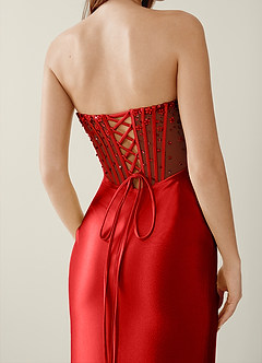Willa Red Sweetheart Neckline Corset Mermaid Prom Dress image6