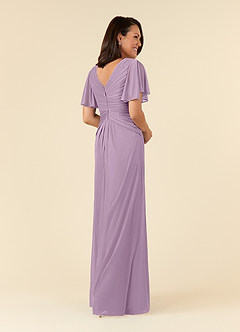 Azazie Emmeline Mother of the Bride Dresses Wisteria A-Line V-Neck Pleated Mesh Dress image4