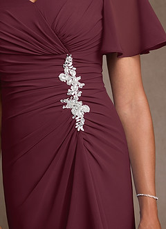 Azazie Suffolk Moeder van de bruid jurken A-Lijn Jurk van Chiffon Geplooid Cabernet image5