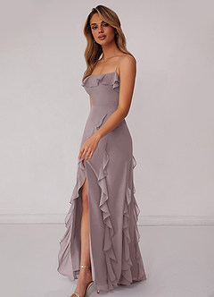 Barbie ♥ Azazie Bridesmaid Dresses Dusk Sheath Bow Chiffon Dress image5