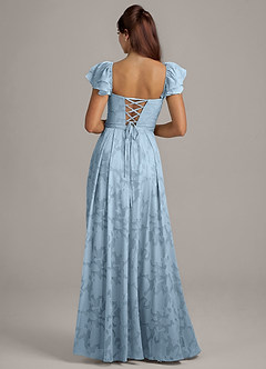 Azazie Aricella Bridesmaid Dresses Sky Blue A-Line Corset Floral Burnout Dress image5