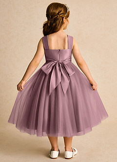 Azazie Dovey Abiti da Ragazza di Fiori Abito Principessa in Tulle Fiocco Vintage Malva image3