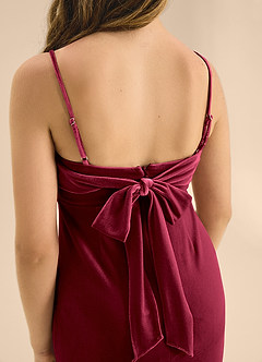 Azazie Mai Junior Burgundy A-Line Sweetheart Neckline Velvet Dress image8
