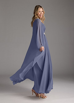 Azazie Drew Abiti per la Madre della Sposa Abito A-Line in Chiffon Plissettato Stormy image7