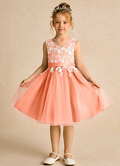 Azazie Butterfly Flower Girl Dresses Sunset A-Line Lace Dress image2
