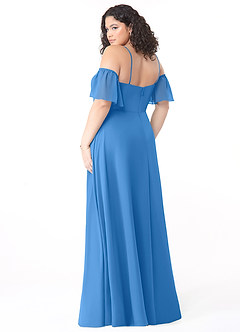 Azazie Sue Bridesmaid Dresses Blue Jay A-Line Off the Shoulder Chiffon Convertible Dress image10