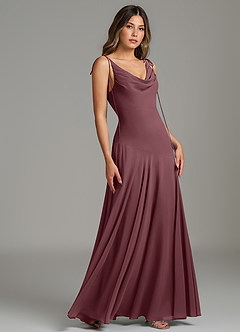 Azazie Dawn Bridesmaid Dresses Sangria Mermaid Pleated Chiffon Dress image1