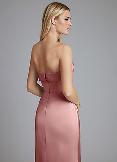 Azazie Aretha Bridesmaid Dresses Dusty Rose A-Line Strapless Stretch Satin Convertible Dress image7