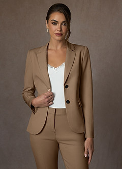 front Victoria Trøffel Raffineret vævet hellængde buksedragt