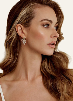 front Abstrakte Blütenblatt-Ohrringe