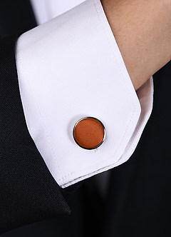 front Rounded Matte Satin Cuff Links