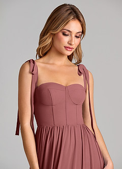Azazie Anastacia Abiti da Damigella Abito A-Line in Chiffon Scollo a Cuore Ametista image7