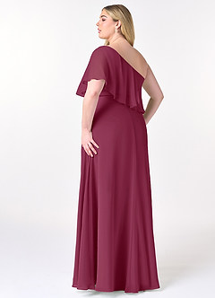 Azazie Lizzy Bridesmaid Dresses Mulberry A-Line One Shoulder Chiffon Dress image11