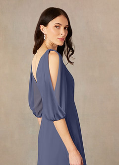 Azazie Bronwyn Mother of the Bride Dresses Stormy A-Line V-Neck Ruched Chiffon Dress image5