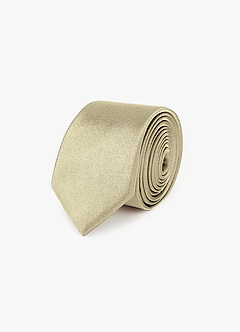 front Metallic Satin Skinny Tie