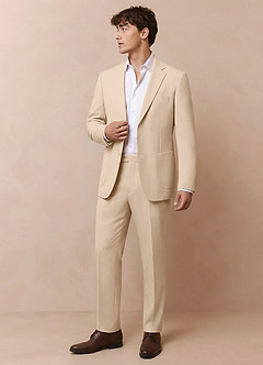 front Owen Tan Lightweight Tailored Trousers Suit