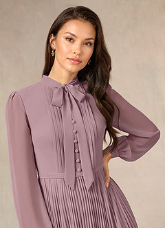 Azazie Adellah Kleider für die Brautmutter A-Linie Plissee Chiffon Kleid Altrosa image5