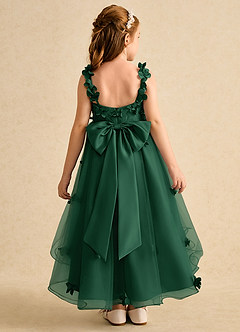 Azazie Tweety Flower Girl Dresses Dark Green A-Line Lace Tulle Dress image2