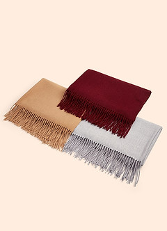 front Sciarpa Scialle con frange tinta unita