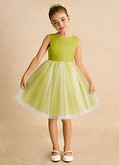 Azazie Esme Robe Demoiselle D'honneur Fillette Robe Princesse en Tulle Arc Citronnelle image6