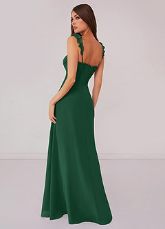 Barbie ♥ Azazie Bridesmaid Dresses Dark Green A-Line Sweetheart Neckline Chiffon Dress image2