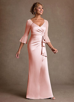 Azazie Nampa Abiti per la Madre della Sposa Abito Tubino in Maglia Plissettato Rosa Rossore image4