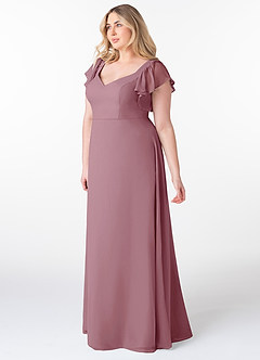 Azazie Syenna Bridesmaid Dresses Vintage Mauve A-Line Ruched Chiffon Dress image8