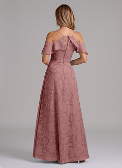 Azazie Dakota Vestidos de damas de honor Vestido de Rosa Polvorienta de Devorado Floral de Corte en A con Vestidos sin tirantes image2