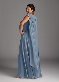 Azazie Isa Mother of the Bride Dresses Twilight A-Line V-Neck Pleated Chiffon Dress image12