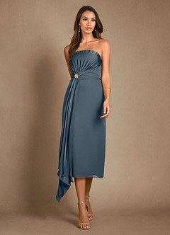 Azazie Dinanta Mother of the Bride Dresses Twilight Column Pleated Chiffon Dress image6