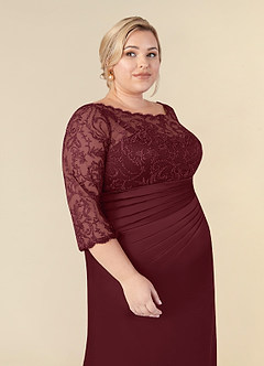 Azazie Stefani Mother of the Bride Dresses Cabernet Mermaid Lace Dress image11