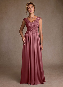 Azazie Amethyst Abiti per la Madre della Sposa Abito A-Line in Pizzo Rosa Del Deserto image4