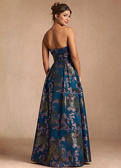 Xamira Teal Floral Maxi Dress image2