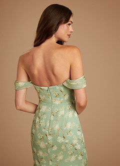 Azazie Saige Bridesmaid Dresses Agave Bloom Floral A-Line Off the Shoulder Bloom Convertible Dress image6