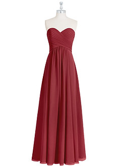 Azazie Yazmin Bridesmaid Dresses Pomegranate A-Line Sweetheart Neckline Chiffon Convertible Dress image8
