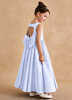 Azazie Bettie Flower Girl Dresses Lavender A-Line Bow Matte Satin Dress image5