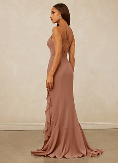 Christian Siriano Bridal for Azazie 1006 Bridesmaid Dresses Bronzer Mermaid Ruched Chiffon Dress image2
