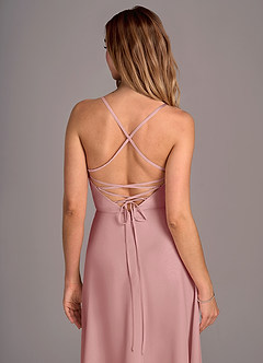 Azazie Mei Bridesmaid Dresses Dusty Rose A-Line Chiffon Dress image2