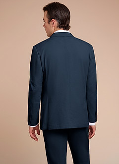 front Miles Bleu Marin veste de costume en seersucker