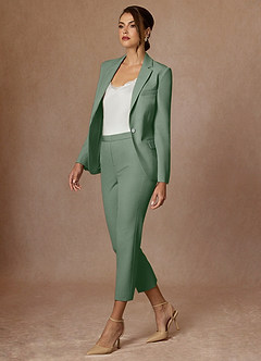 front Kennedy Matcha Structured Stretch Pants Suit