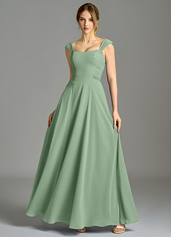 Azazie Oasis Bridesmaid Dresses Matcha A-Line with Pockets Chiffon Dress image7